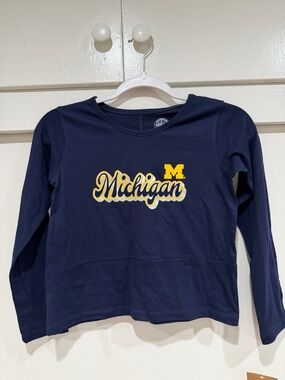Rivalry Threads Navy Michigan Long-Sleeve Tee with Yellow Logo